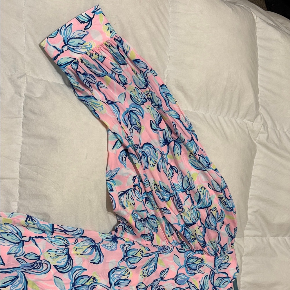 Lilly Pulitzer Maisel Pink Blue Top Floral Long Sleeve Gold Buttons NEW XL 14 16 - Picture 6 of 13
